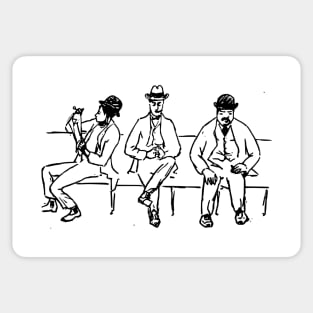 men on the subway Sticker